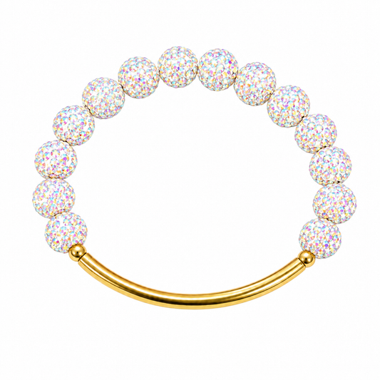 Disco Diva with Gold Bar | White