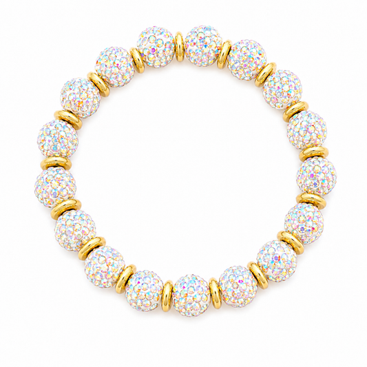 Disco Diva with Gold Spacer Beads | White