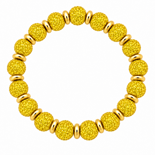 Disco Diva with Gold Spacer Beads | Yellow